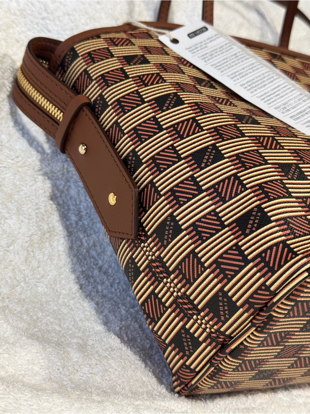 Moreau Paris Monaco small zip tote made in Italy - Picture 5 of 16